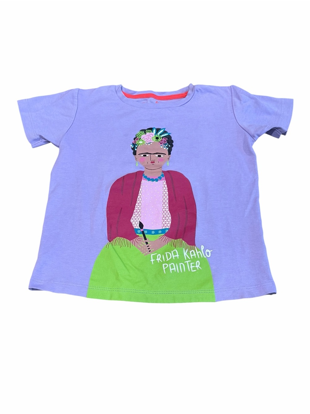 Like New, Piccolina, Girls Lavender Frida Kahlo Graphic Tee, Size 6